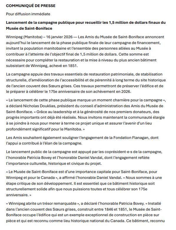 communiqué de presse 2026 jan